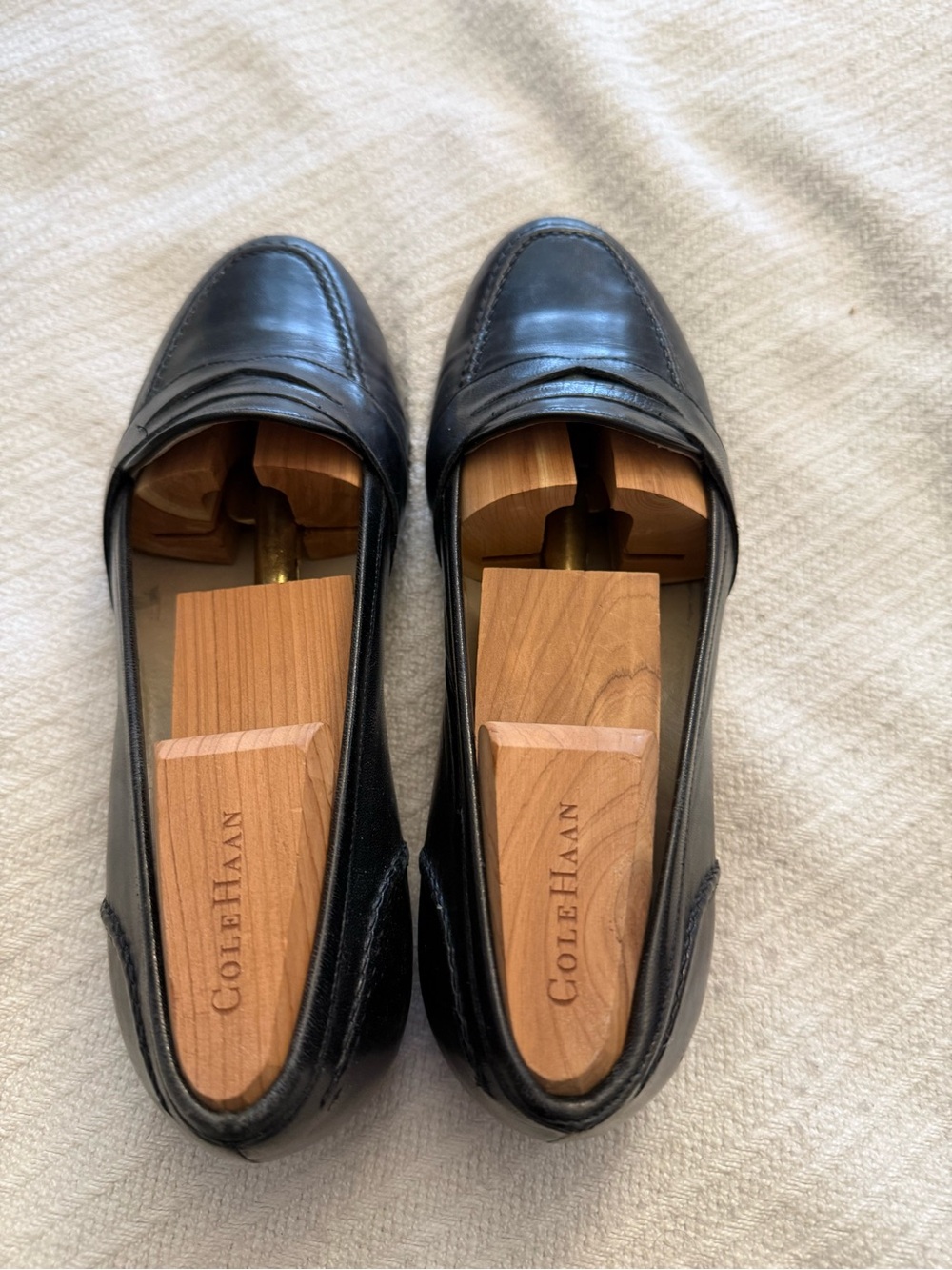 Vintage Cole Haan Bragano Black Leather Classic Penny Loafers